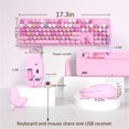thumbnail image 4 of Teclado y ratón inalámbricos Links9+, tamaño completo, retro, rosa, 4 of 7