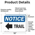 thumbnail image 2 of (2 Pack) Trail [Left Arrow] Sign With Symbol OSHA Notice Sign 10 Inch X 7 Inch Vinyl Label Decal Sticker Weather Resistant, UV Protected for Workplace, Business, and Construction Site,, 2 of 7