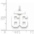 thumbnail image 2 of Sterling Silver Polished Number 66 Charm Pendant, 2 of 2