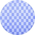 thumbnail image 1 of Ahgly Company Indoor Round Checkered Blue Modern Area Rugs, 3' Round, 1 of 4