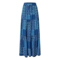 thumbnail image 6 of XIAOCHA Women's Elastic Waist Tiered Maxi Skirt Patchwork Print Flowy Bohemian Long Skirt, 6 of 7