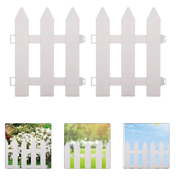 LOLIPPYY 2Pcs Flower Bed Fencing White Plastic Decorative Fencing for Garden Areas