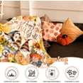 thumbnail image 4 of Fall Throw Blanket Fall Gnome Pumpkin Blanket Autumn Orange Fleece Blanket Thanksgiving Decor Gift Flannel Blankets for Couch Sofa Bedroom Chair Bed Dorm 80"x60", 4 of 6