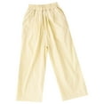 thumbnail image 4 of YONGHS Kids Girls Casual Baggy Wide Leg Palazzo Pants Solid Color Beach Trousers with Pockets Khaki 9-10, 4 of 7