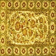 thumbnail image 1 of Ahgly Company Machine Washable Indoor Square Persian Yellow Traditional Area Rugs, 6' Square, 1 of 4
