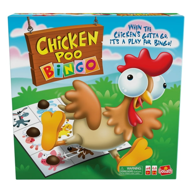 Goliath Chicken Poo Bingo Game Windup Novelty Chicken Drops Poos on