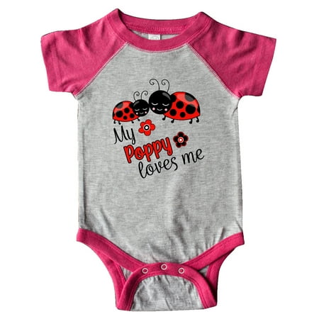 

Inktastic My Poppy Loves Me with Cute Ladybugs Gift Baby Boy or Baby Girl Bodysuit
