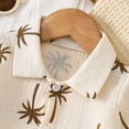 thumbnail image 7 of CAICJ98 Toddler Baby Boy Clothes Linen Summer Outfits Tropical Vacation Button Up Short Sleeve Shirts & Shorts Set Baby Clothes for Boys (Khaki,3-4 Years), 7 of 7