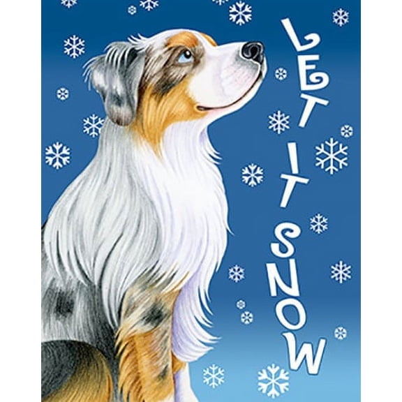 Australian Shepherd Blue Merle - Best of Breed Let It Snow Garden Flag