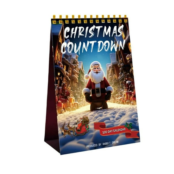 AOQIANLAN 2024 Christmas 100-Day Countdown Calendar 6.3*3.39IN Desk Calendar Present