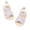thumbnail image 4 of WUANDIXFA Baby Girls Boys Sandals Summer Flowers Shoe Rubber Sole PU Leather Mesh Toddler First Walkers Princess Dress Outdoor Shoes (Purple, 5), 4 of 9