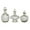 Silver Abstract Round S/3 8", 9", 7"H, variant on DecMode 9", 10", 11"H Silver Glass Decorative Jars, 3-Pieces