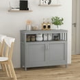 thumbnail image 6 of GVN Kitchen Buffet Sideboard, Cupboard Cabinet, Kitchen Buffet Server Sideboard Storage Cabinet with 2 Doors and Shelf-Gray, 6 of 10
