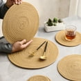 thumbnail image 5 of Hariumiu Cotton Table Mat Soft Cotton Woven Set Heat Insulation Anti-scald Water-absorbent Noise-reducing Table Mat Cup for Elegant Table Decor, 5 of 8