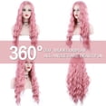 thumbnail image 2 of MORICA Pink Wig 28 Inches Long Pink Wavy Wigs For Women Synthetic Hair Replacement Wigs Light Pink Wig Cosplay Daily Party Heat-Resistant Fiber Wig, 2 of 7