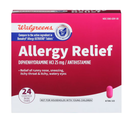 Walgreens Allergy Relief Coated Mini Tabs, 24 ea