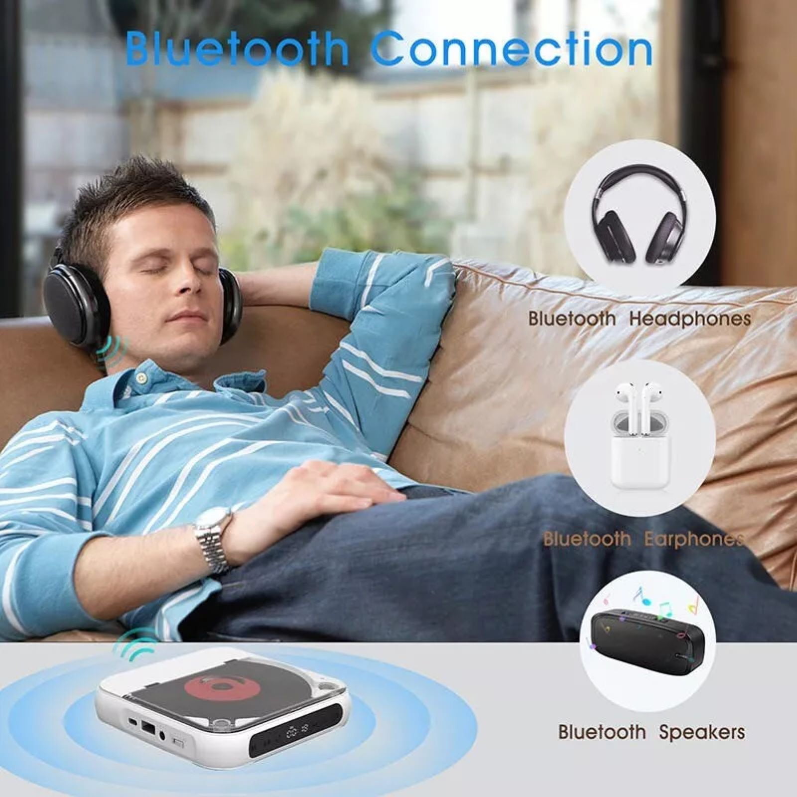 APPLAYERR High-Quality Bluetooth CD Player with Bluetooth 5.3, User-Friendly for Seamless Learning Experience