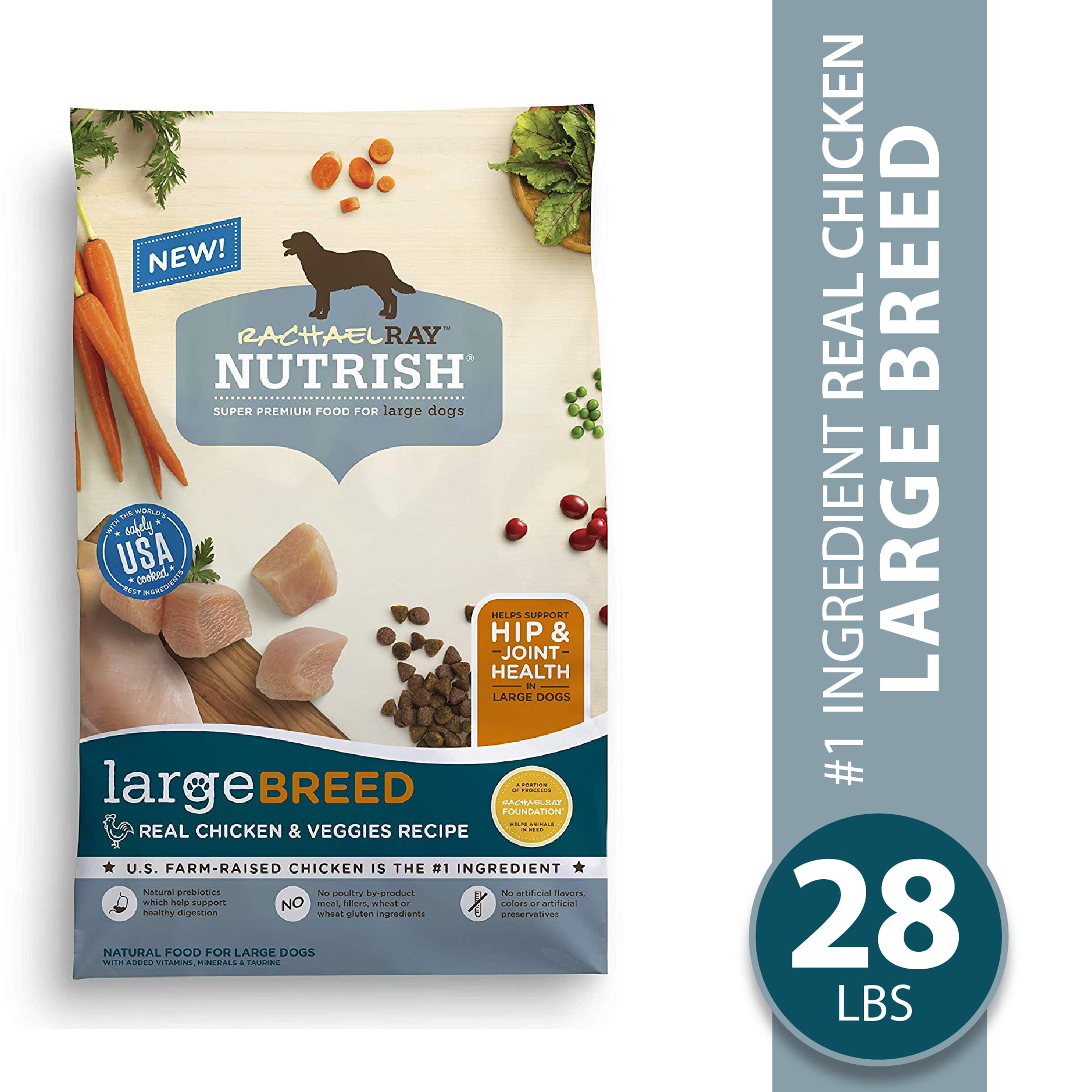 Rachael Ray Nutrish Large Breed Natural Dry Dog Food, Real