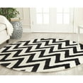 thumbnail image 2 of SAFAVIEH Cambridge Kaitlyn Zig Zag Stripes Wool Area Rug, Black/Ivory, 6' x 6' Square, 2 of 10