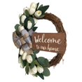 thumbnail image 2 of Tulip Welcome Sign Wreath  Front Door Wreath for Back Door Living Room Gallery Wall, 2 of 6