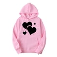 thumbnail image 4 of Busydd Two Piece Sets for Women Fall Casual Heart Print Sweatsuits Loose Oversized Hoodies and Drawstring Sweatpants with Pockets Fashion Travel Vacation Outfits for Women, 4 of 4