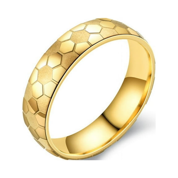 New Football Pattern Sport Rings for Women Men 6MM Stainless Steel Couple Ring
