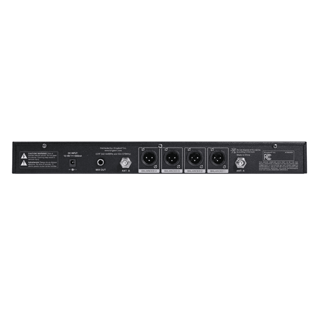 Kingdom SYS70004H 4-Channel UHF Wireless Handheld Microphone System