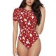 thumbnail image 1 of Balery Red Christmas Cheer. Body de cuello redondo de manga corta para mujer Tops de manga corta Tops básicos-Small, 1 of 7