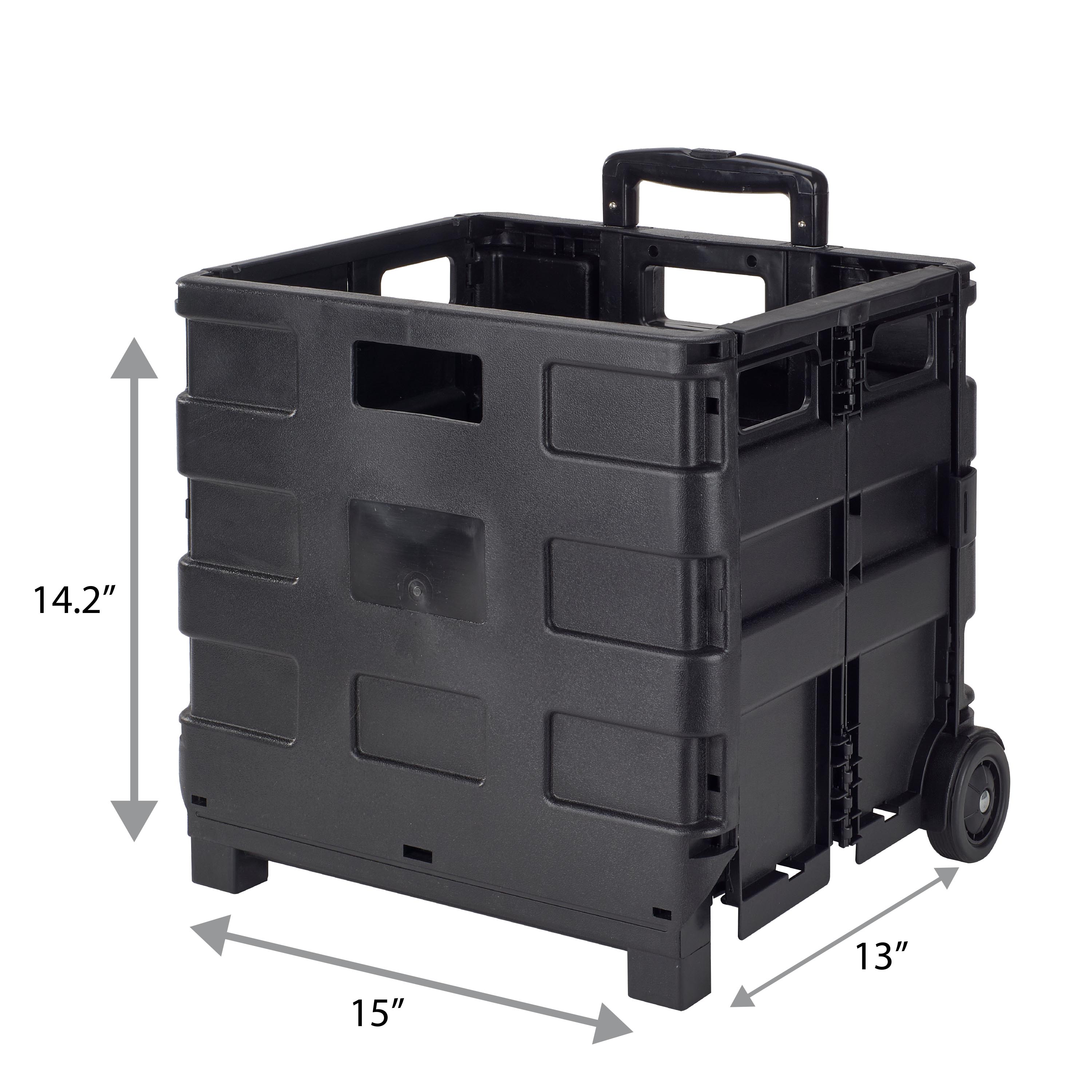Simplify Tote Bin Collapsible Utility Cart, Plastic, Black, 15" x 13" x 14.2" - image 5 of 9