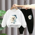 thumbnail image 3 of Toddler Tracksuit Girl 4T 2PCS Fall Loungewear Outfits Animal Cute Print Crewneck Sweatshirt Joggers Sweatpants 3-9T, White, 6 Years, 3 of 3