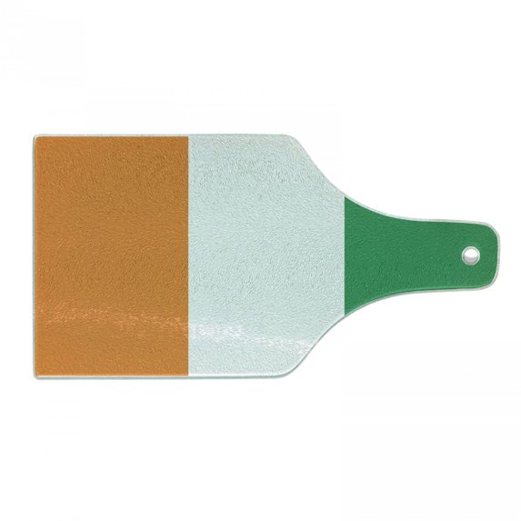 Ivory Coast Cutting Board, Cote D'Ivoire Patriotic Design Flags in National Colors, Decorative Tempered Glass Cutting and Serving Board, in 3 Sizes, by Ambesonne