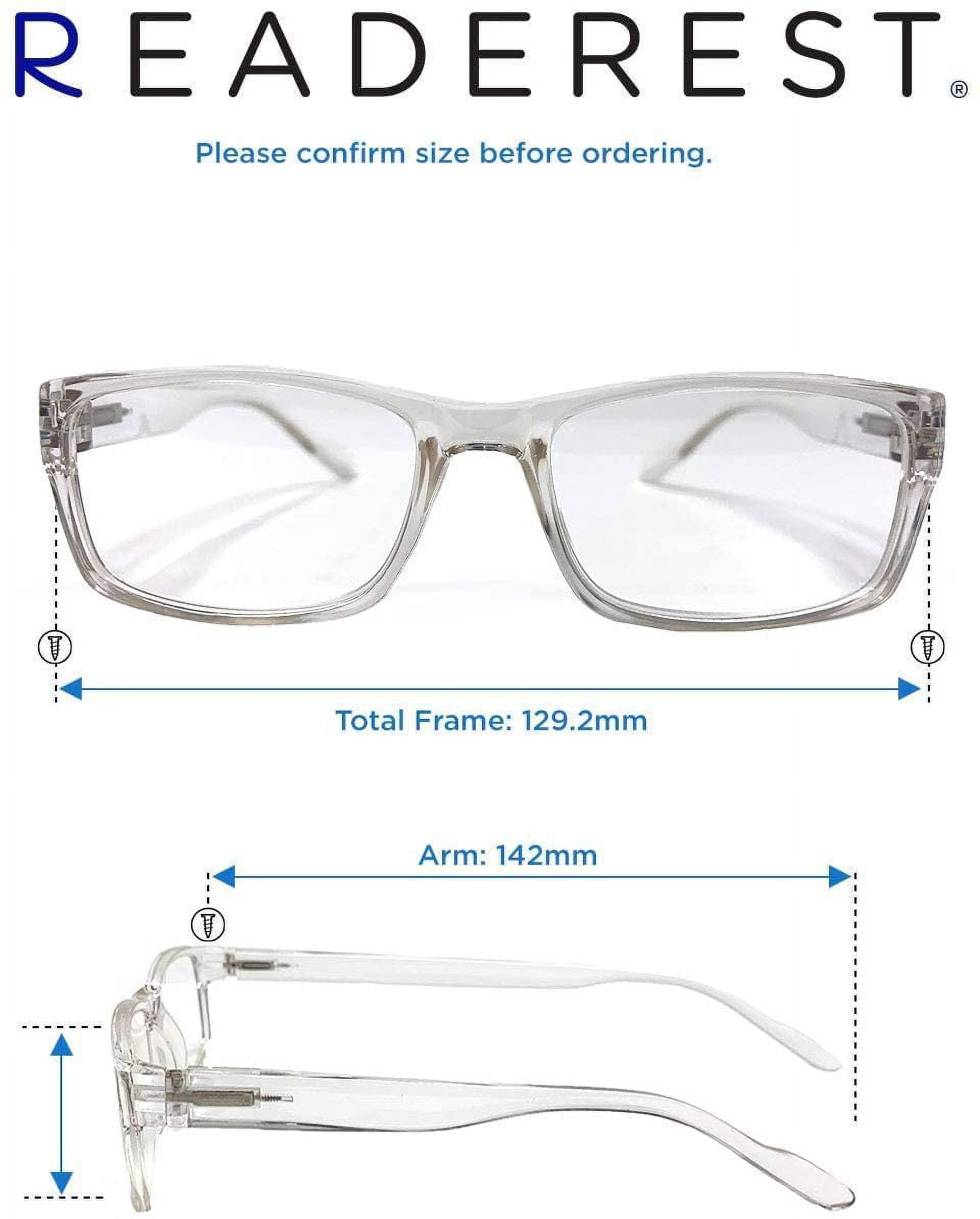Readerest Blue Light Blocking Reading Glasses Clear 100 Magnification
