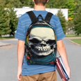 thumbnail image 4 of Lukts Modern Hip-Hop Skull Pattern 15 Inch Student Backpack, Waterproof Laptop Backpack with Adjustable Shoulder Straps, Lightweight Travel, Campus Backpack, Unisex, 4 of 6
