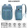 thumbnail image 3 of Travel Cooler Bag - Blue Cartoon Dinosaurs Landscape Pattern Camping Beer Cooler Backpack with Bottle Opener- Waterproof Insulated Picnic Backpacks - Cooler Bag for Beach, 3 of 6