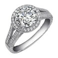 thumbnail image 4 of Lafonn Classic Sterling Silver Platinum Plated Lassire Simulated Diamond Ring (3.20 CTTW), 4 of 5