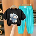 thumbnail image 2 of Rohuuque Baby Boys & Girls' Fall & Winter Fashion: Rabbit-Printed Toddler Outfit with Cozy Sweatshirt & Pants 2 Years Black, 2 of 3