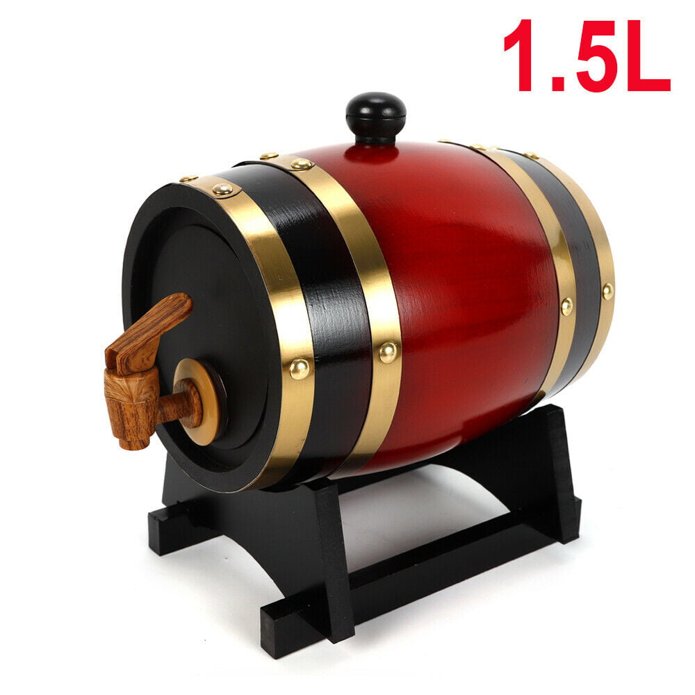 Wine Barrel Oak Wood Retro Wood Barrel Dispenser 3L//5L//10L for Storing Wine Brandy Whiskey Tequila 3L