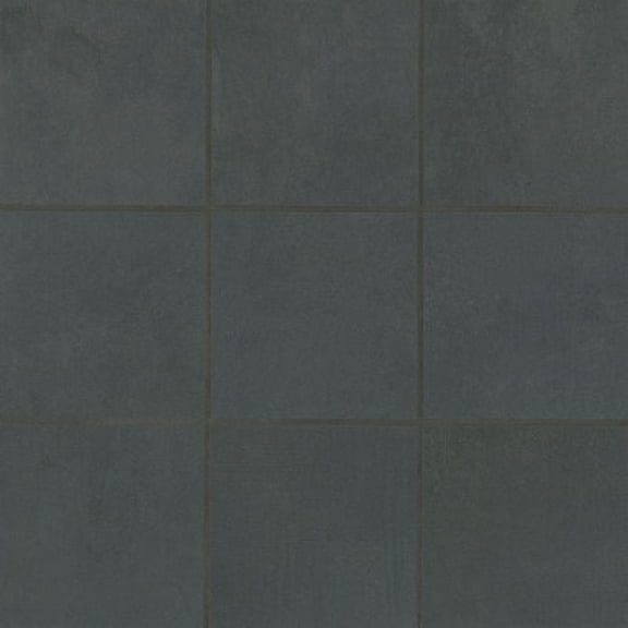 Bedrosians Wave Honed Porcelain Mosaic Tile 4" x 4", 12" x 12" Sheet, Coal (5-Pack, 5 SF)