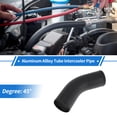 thumbnail image 2 of 3.5" OD 45 Degree Bend 6064 Aluminum Alloy Tube Intercooler Pipe Surface Blasting Air Intake Connection Hose W/ Double Bead Roll 5.9" Length Black, 2 of 6