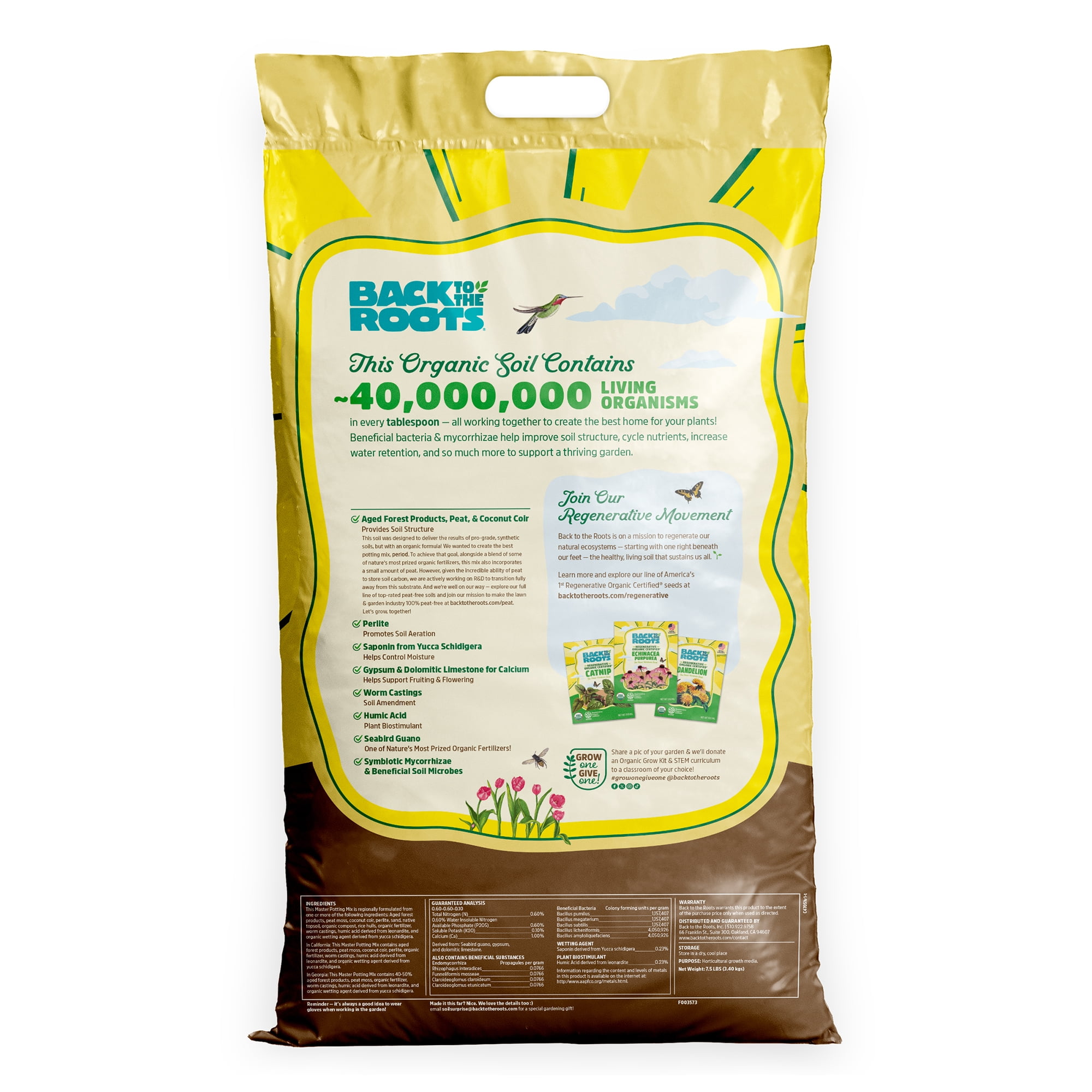 Back to the Roots Organic Master Potting Soil Mix, 12 Quarts