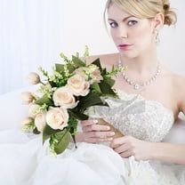 Giunmcul Festival Gift Bridal Bridesmaid Champagne Rose Hand Bouquet License Photo Handle Bouquet Wedding Simulation Bouquet