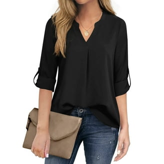 Allegra K Women's Collared Business Casual Button Down Long Sleeves