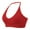 E-Red1039, variant on Hifoo Women's Halterneck Sports Bra Backless Deep V-Neck Sports Bustier Padded Elegant Gym Push Up Bra Backless Adjustable Straps Breathable Solid Color Push Up Brassiere Bralette