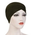 thumbnail image 2 of Clearance! Fdelink Women Solid India Hat Ruffle Cancer Chemo Beanie Turban Wrap Scarf Cap Women Cap (Coffee), 2 of 2