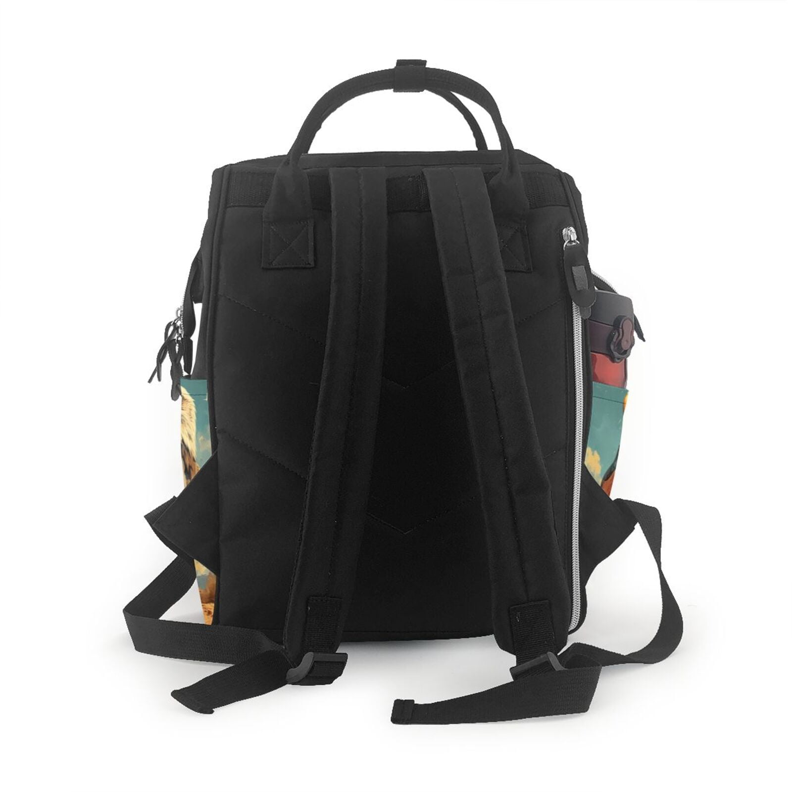 Fuzoiu Western Desert Cactus Bald Eagle Print Diaper Bag Backpack,Baby Essentials Travel Tote,Multi function Waterproof Diaper Bag, Travel Essentials Baby Bag - Unisex