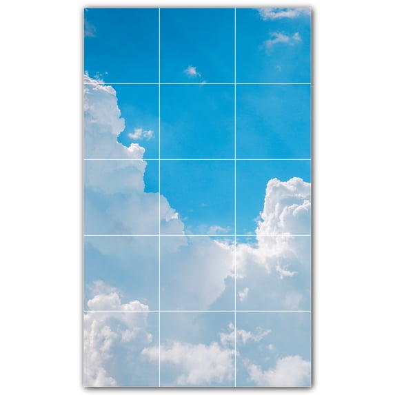 Picture-Tiles.com: Clouds Ceramic Tile Wall Mural WAL500379-35XL. 36"W x 60"H using (15) 12" x 12" Ceramic Tiles-Satin Finish