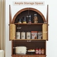 thumbnail image 4 of LEFHDA 71" Tall 5-Tier Arched Kitchen Pantry Cabinet with Doors, Large Storage Cabinet Freestanding Wooden Storage Cabinet for Kitchen, Living Room & Bathroom (Walnut), 4 of 9