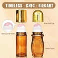 thumbnail image 2 of ACDANC 2 Pack Rose Quartz Roller&Straight Bottles for Oils,50Ml Refillable Amber Glass Roll on Bottles with Natural Crystal Roller Balls,Leak-Proof Travel Perfume Bottle with Gold Caps, 2 of 7