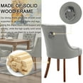 thumbnail image 5 of Foredo Linen Dining Chairs Set of 2, Modern Upholstered Dining Chairs with Solid Wood Legs, Country Tufted Dining Chairs for Dining Room Living Room, Light Gray, 5 of 8