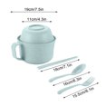 thumbnail image 3 of OEFNTAC 6-Piece Microwave Ramen Bowl Set, 33oz Large & 16oz Small Fiber Bowls with Vent Lid Chopsticks Spoon Fork, College Dorm Instant Noodles Cooker, Dishwasher Safe, 3 of 7